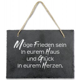 Schiefertafel: Möge Frieden sein in eurem Haus