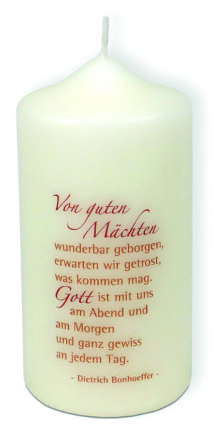 Kerze: Von guten Mächten wunderbar geborgen
