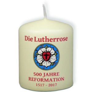 Kerze: Lutherrose