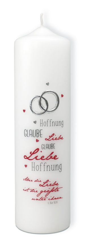 Hochzeitskerze: Glaube, Liebe, Hoffnung