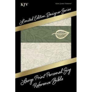 KJV Large Print Personal Size Reference Bible: Designer Series (Linen Leaves, LeatherTouch)