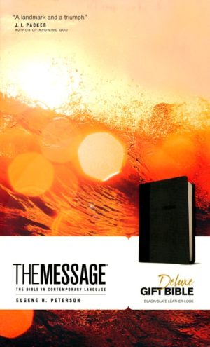 Eugene Peterson - The Message: Deluxe Gift Bible, Black/Slate Leather-Look