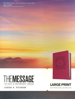 Eugene Peterson - The Message: Dusty Rose Floral, Large Print, Leather-Look
