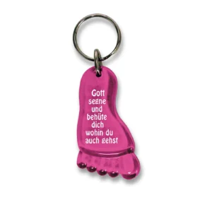 Schlüsselanhänger: Fuss - Gott segne dich (pink)