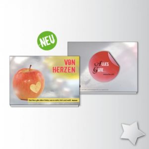 Faltkarte: Silberstar "Von Herzen"