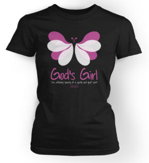 T-Shirt: Butterfly (Ladies Cut, Black, S)