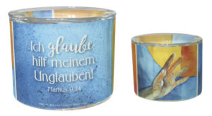 Leuchtglas gross: Ich glaube; hilf meinem Unglauben! (Motiv Friese)
