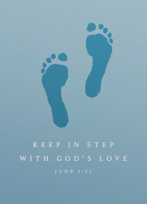 Postkarte: Keep in step with God's love (XL)