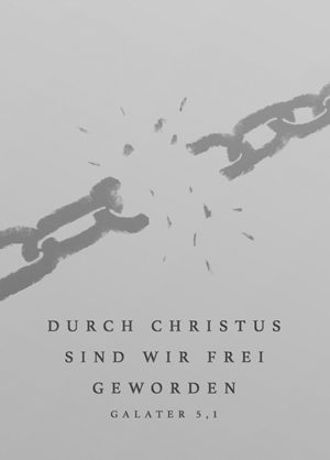 Postkarte: Durch Christus sind wir frei geworden (XL)