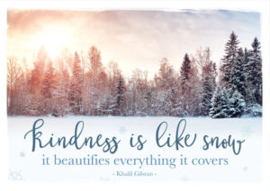 Postkarte: Kindness is like snow