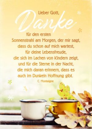 Postkarte: Lieber Gott, danke für den ersten Sonnenstrahl