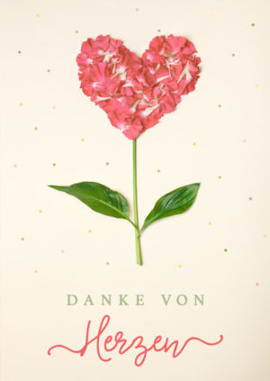 Postkarte: Danke von Herzen