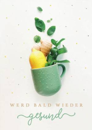 Postkarte: Werd bald wieder gesund