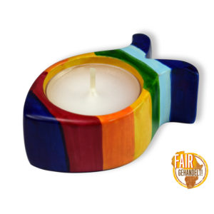 Teelichthalter Ichthys: Regenbogen