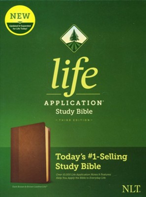 NLT: Life Application Study Bible (Third Edition--soft leather-look, dark brown/brown)