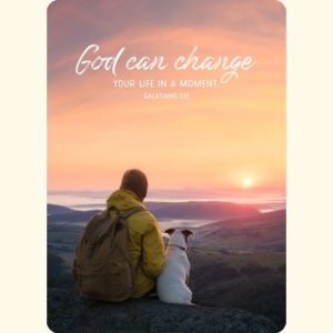 Postkarte: God can change (XL)