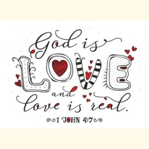 Postkarte: God is love (XL)