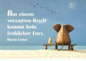Postkarte: kein fröhlicher Furz
