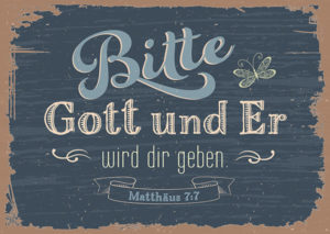 Postkarte: Bitte Gott