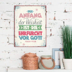 Metallschild: Der Anfang der Weisheit