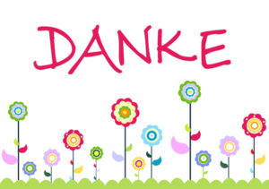 Mini-Karte: Danke (Blümchen)