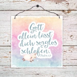 Holzschild: Sorglos schlafen