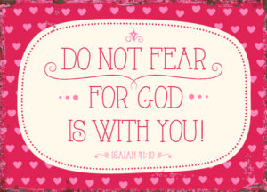Postkarte: Do not fear for god is with you (XL)