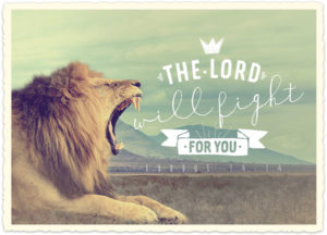 Postkarte: The lord will fight for you (XL)