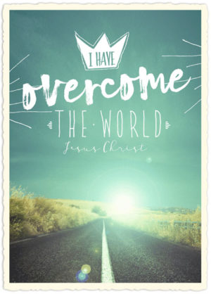 Postkarte: overcome the world (XL)
