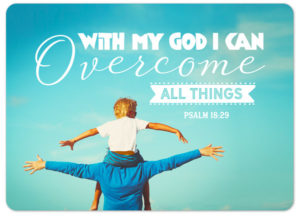 Postkarte: With my god i can Overcome all things (XL)