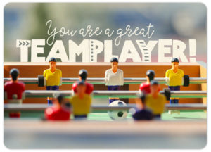 Postkarte: Teamplayer (XL)