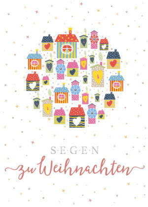 Postkarte: Segen zu Weihnachten (Häuser) (XL)