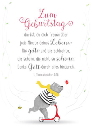 Postkarte: Zum geburtstag darfst du dich freuen über jede Minute deines Lebens (XL)
