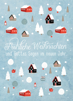 Postkarte: Fröhliche Weihnachten und Gottes Segen (XL)
