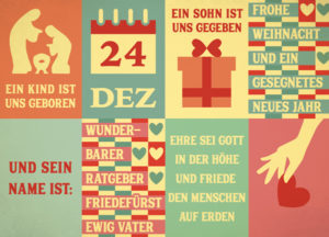 Postkarte: Ein Kind ist uns geboren (XL)