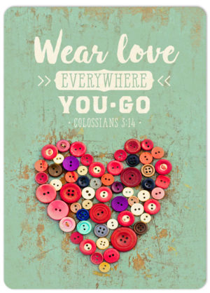 Postkarte: Wear love (Knöpfe) (XL)