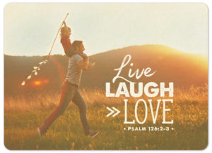 Postkarte: Live, laugh (XL)