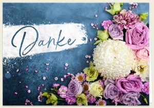 Doppelkarte: Danke (Blüten)