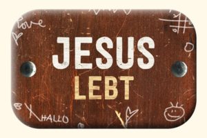 Magnet: Jesus lebt (Holz)