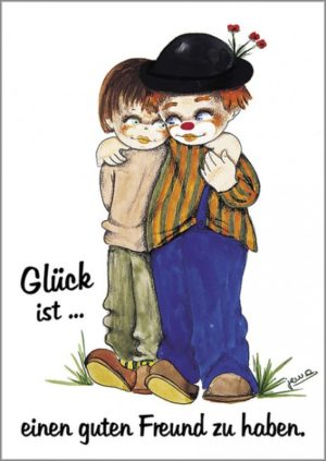 Postkarten: Glück ist einen guten Freund zu haben (4 Stück)