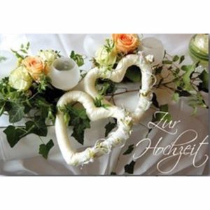Faltkarte: Zur Hochzeit (Motiv Herzen)