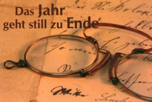 Faltkarte: Das Jahr geht still zu Ende (Motiv Tagebuch)