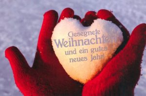 Faltkarte: Gesegnete Weihnachten - Motiv Schneeherz