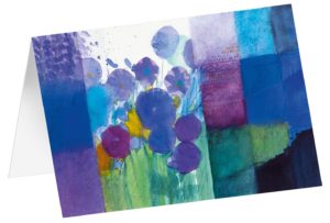 Kunstfaltkarten: Blaue Blüte (5 Stück)