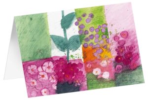 Kunstfaltkarten: Blütentupfer (5 Stück)
