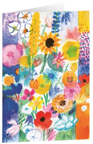 Kunstfaltkarten: Bunte Wiesenblumen (5 Stück)