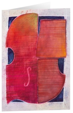 Kunstfaltkarten: Rote Violine (5 Stück)