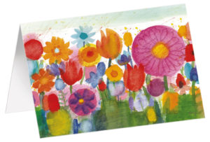 Kunstfaltkarten: Blumenwiese (5 Stück)