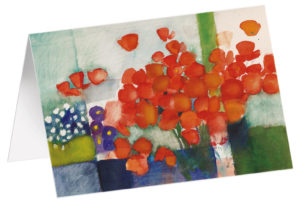 Faltkarte: Blütentraube orange