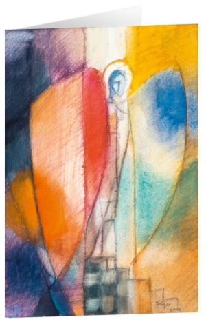 Kunstfaltkarten: Engel im Farbenspiel (5 Stück)